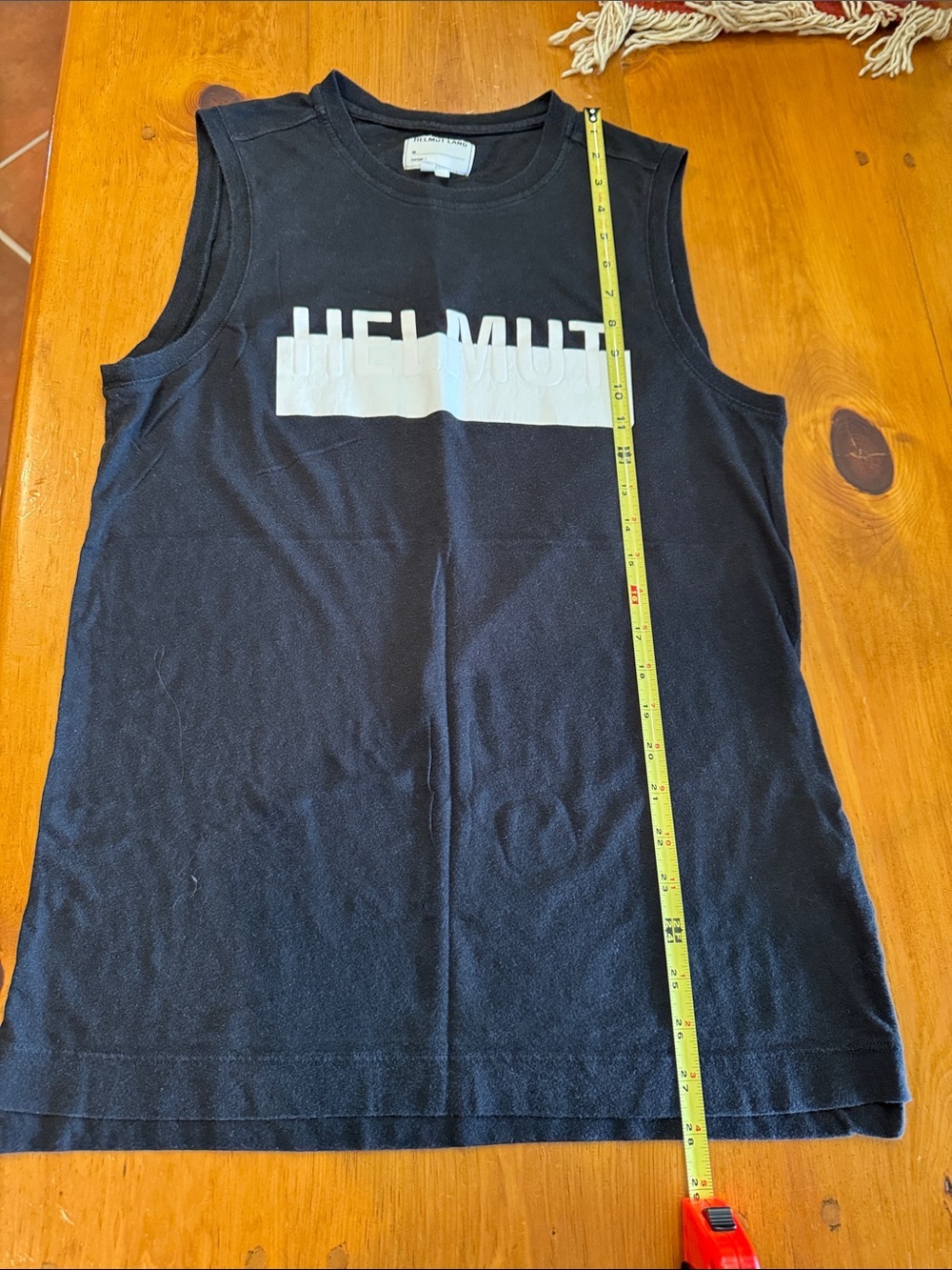 Helmut Lang Black Tank with White Logo - Picture 12 of 12